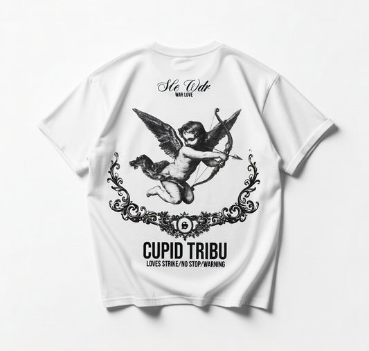 Camiseta Streetwear Blanca CUPID TRIBU Algodón Premium