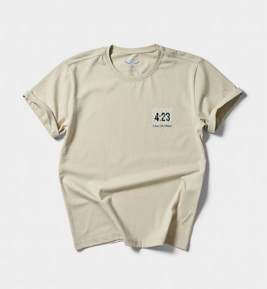 Camiseta Streetwear Beige HEART SOURCE Algodón Premium