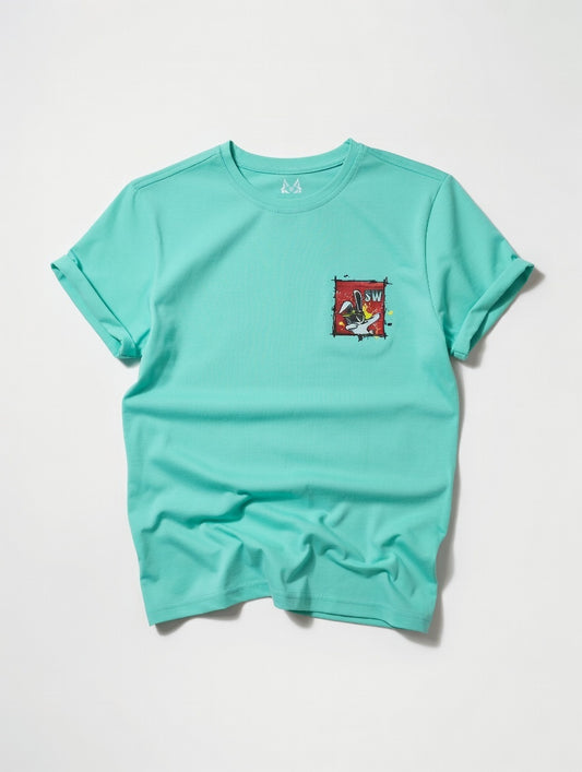 Camiseta Streetwear Azul Underground Bunny Algodón Premium