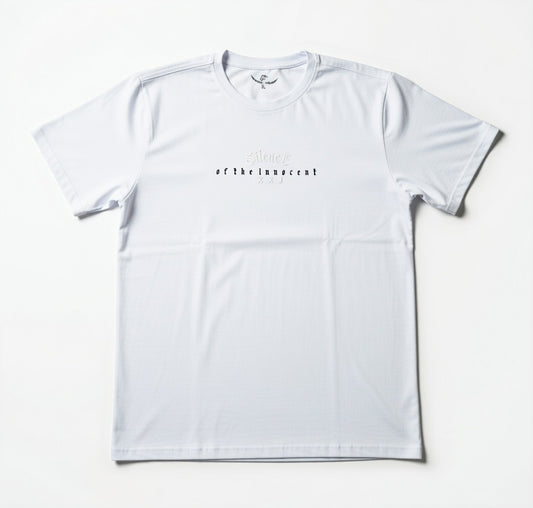 Camiseta Streetwear Blanca INNOCENT SILENCE Algodón Premium