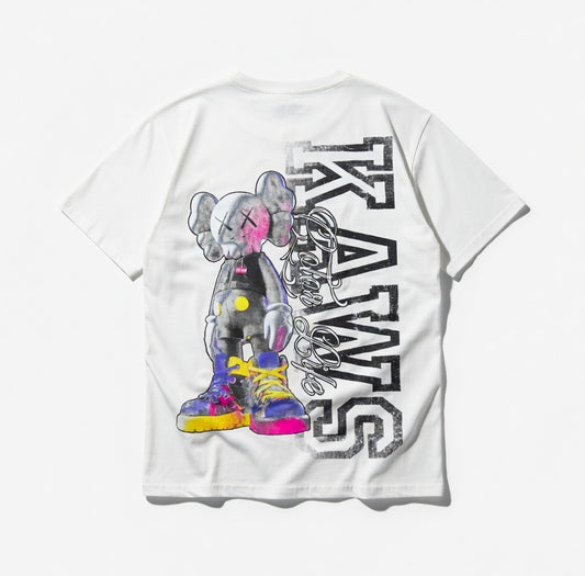Camiseta Streetwear Blanca KAWS Algodón Premium